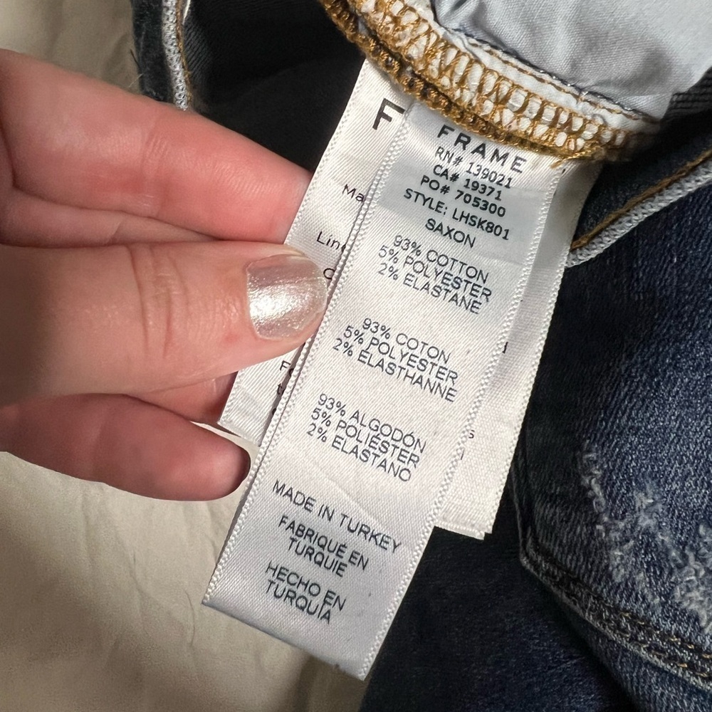 Frame Le High Skinny Distressed Blue Jeans 25 - Picture 7 of 12